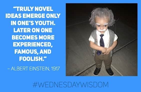 アルベルト・アインシュタインさんのインスタグラム写真 - (アルベルト・アインシュタインInstagram)「#WednesdayWisdom: “Truly novel ideas emerge only in one’s youth. Later on one becomes more experienced, famous, and foolish.” – Albert Einstein, 1917」8月12日 22時01分 - alberteinstein