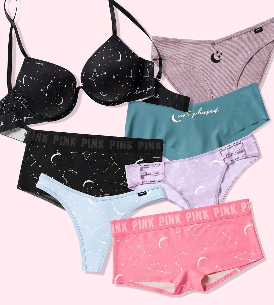 Victoria's Secret PINKさんのインスタグラム写真 - (Victoria's Secret PINKInstagram)「Crush of the week:✨ IN THE STARS ✨ Get those astro vibes all over in adorable celestial prints! Drop your sign below ⬇️」8月12日 22時15分 - vspink