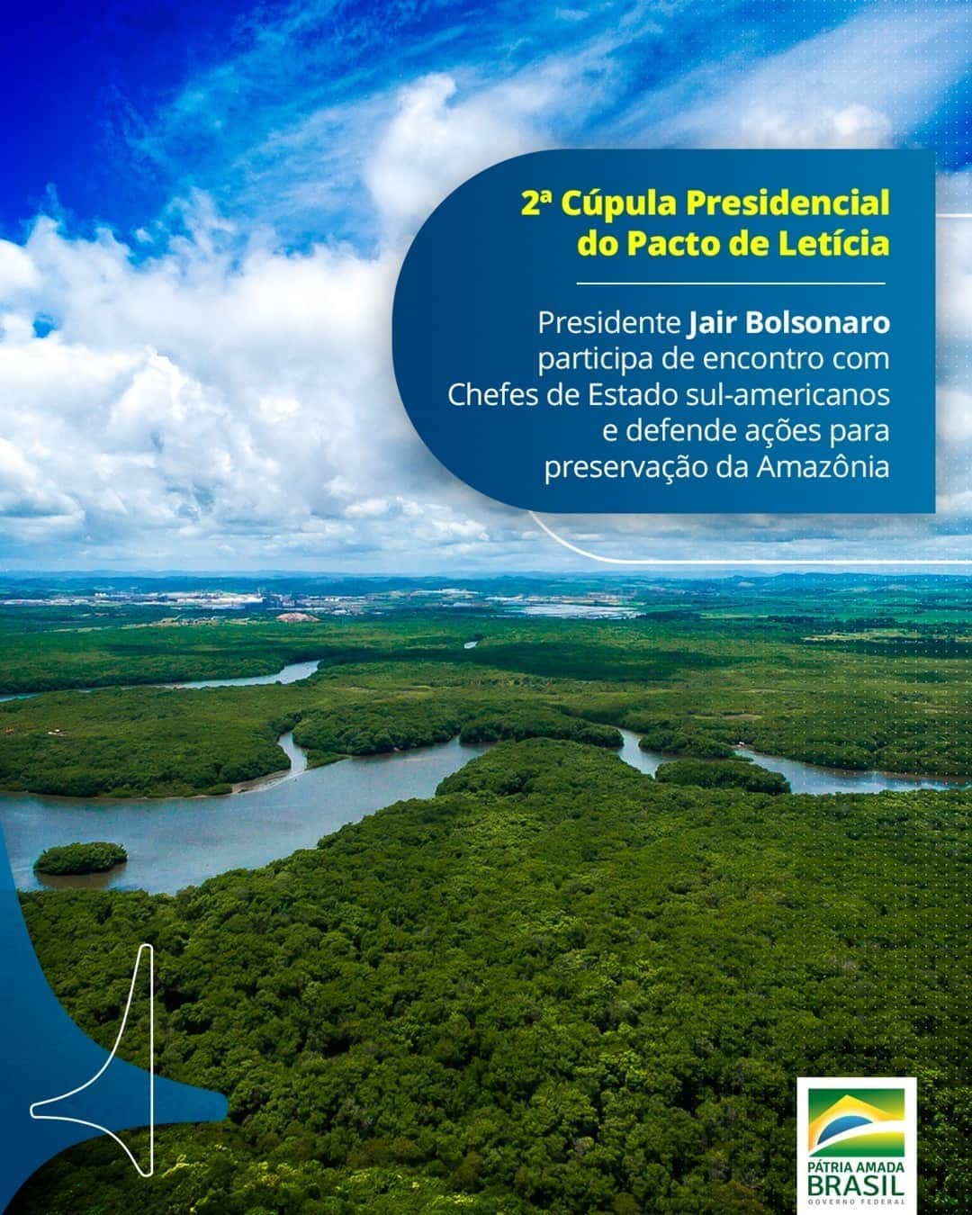 ジルマ・ルセフさんのインスタグラム写真 - (ジルマ・ルセフInstagram)「As ações de combate ao desmatamento e as práticas para preservar a Amazônia estiveram em pauta durante a 2ª Cúpula Presidencial do Pacto de Letícia. A reunião por videoconferência contou com a presença do Presidente Jair Bolsonaro e Chefes de Estado sul-americanos. ⠀ “Nossa política é de tolerância zero, não só para o crime comum, bem como para a questão ambiental”, lembrou o Presidente em seu discurso. Na ocasião, Bolsonaro reforçou a importância e a riqueza da região. ⠀ O Pacto de Letícia foi assinado em setembro de 2019 e é integrado pelo Brasil, Bolívia, Equador, Colômbia, Peru, Guiana e Suriname. ⠀ Saiba mais: https://bit.ly/2PHJJjp」8月12日 23時22分 - presidenciadobrasil