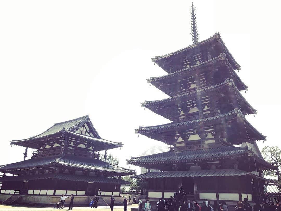 のインスタグラム：「. . 今年の夏休みは旅行に行けないので 昔の旅を振り返り☀️ ちょうどInstagramにUPしてなかったので😅 載せまーす！！ . 法隆寺と中宮寺。 斑鳩はずーっと行きたかったところ🦌 中学の卒業旅行が京都奈良だけれど 斑鳩までは回らないんだよなぁ。 . . #法隆寺 #中宮寺 #奈良 #奈良観光 #奈良県 #斑鳩 #歴女 #歴史好きな人と繋がりたい  #日本 #世界遺産 #世界遺産巡り #寺社仏閣 #寺 #聖徳太子 #五重塔 #金堂 #松生芭蕉 #柿食えば鐘が鳴るなり法隆寺  #穴穂部間人皇后 #半跏思惟像  #worldheritage #japan #shrine #temple #buddhisttemple  #travel #beautifuljapan」