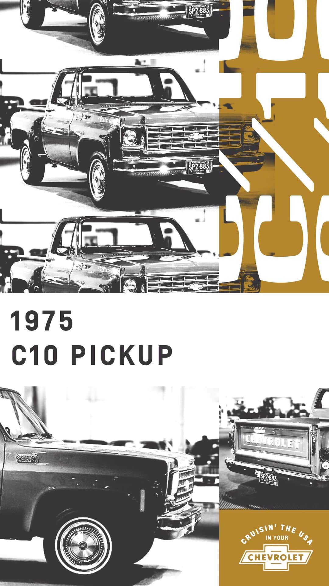 シボレーのインスタグラム：「With its Fleetside and Stepside box styles, the #ChevyC10 Pickup became an instant fan favorite. Take a look at what made this third-generation truck so special. #ChevyLove」
