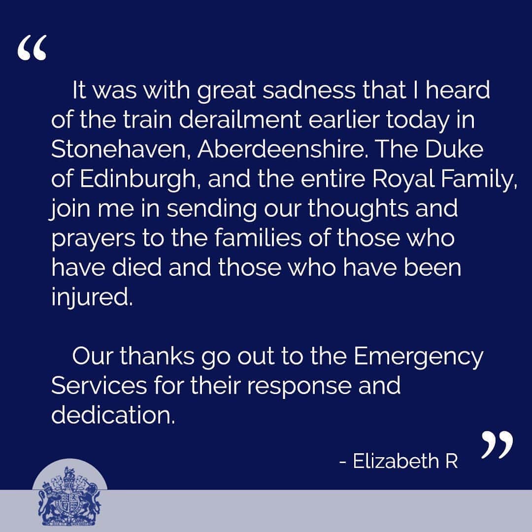 クラレンス邸さんのインスタグラム写真 - (クラレンス邸Instagram)「The Queen has sent a message of condolence to the Lord-Lieutenant of Kincardineshire, following the train crash near Stonehaven.」8月13日 5時26分 - clarencehouse