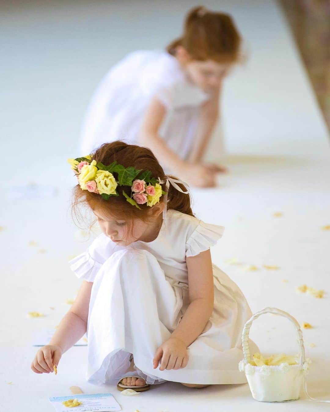 CANON USAさんのインスタグラム写真 - (CANON USAInstagram)「Photo by #CanonLegend @denisreggie "On assignment in the South of France for an American couple’s destination wedding, I caught a glimpse of these adorable flower girls just after the ceremony as they patiently collected their flower petals in the aisle. Without speaking a word or interfering with the scene in any way, I maintain a strict mandate to quietly witness and not direct a natural scene. To capture the moment, I quickly dropped to my knees with my Canon EOS-1D X Mark II camera in Av mode at ISO 1250 with the EF 70-200mm f/2.8L IS III USM lens at f/3.2 zoomed to the maximum 200mm position."」8月13日 5時38分 - canonusa