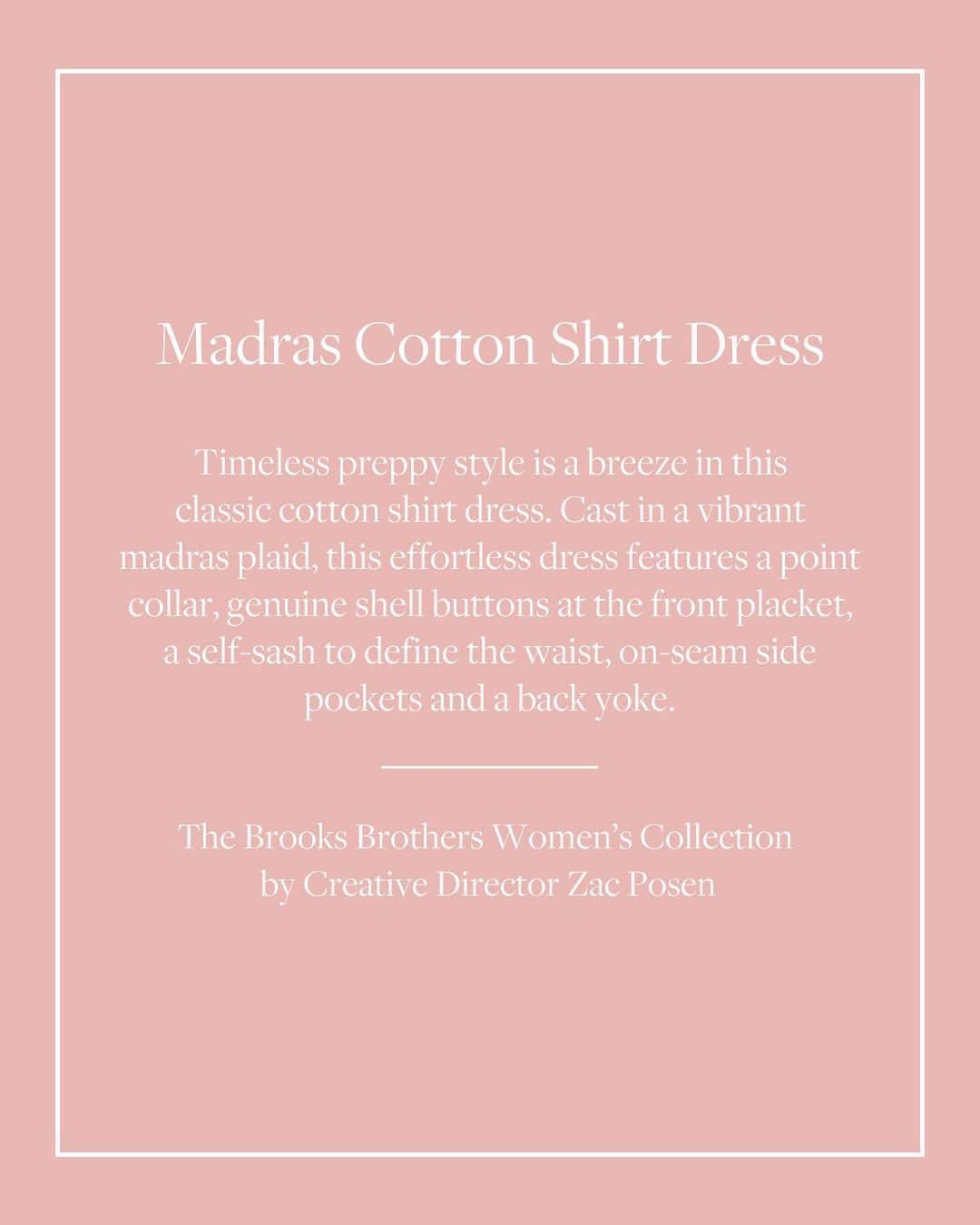 ブルックスブラザーズさんのインスタグラム写真 - (ブルックスブラザーズInstagram)「Summer forever. @StacieFlinner enjoys a seaside stroll in a Madras Cotton Shirt Dress by #BrooksBrothersWomen creative director @ZacPosen. #WomensCollectionWednesday #WCW #MyBrooksLook」8月13日 7時27分 - brooksbrothers