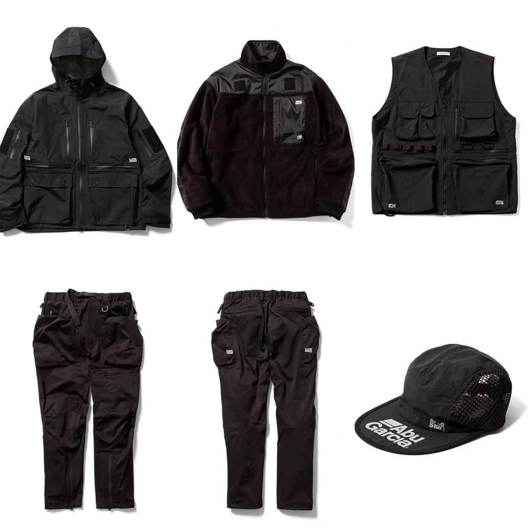 のインスタグラム：「AbuGarcia x F-LAGSTUF-F  BLACK COLOR studious excrusive @studious_official  Other Color @fourstore_tokyo  excrusive  Online and retailers, releasing from Sep 12th  @abugarcia_berkley_japan @f_lagstuf_f  Photo 平山　太郎 @taro_hirayama Stylist 山田陵太 @ryotayamada______ Hair 吉田太郎 @taro6078 Illustration 平沼　久幸 @hiranuma_hisayuki #abugarcia #flagstuff」