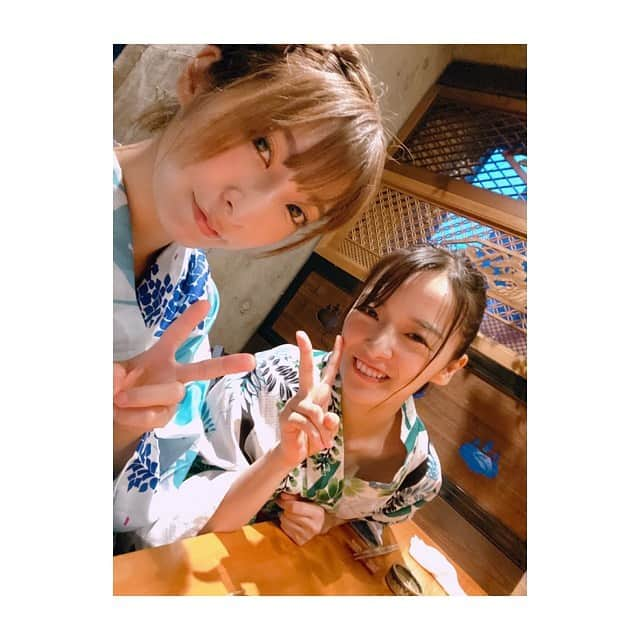 向井藍のインスタグラム：「浴衣デート❤️  #阿部乃みく #向井藍 #浴衣 #着付け段取りありがとうございました　#enjoy #japanesegirl」