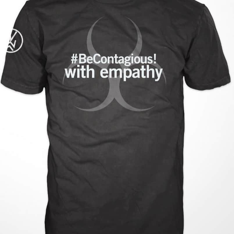 ヴィクター・ウッテンのインスタグラム：「VW One Day Birthday Sale #BeContagious! T-Shirt only $9.11 on 9/11/2020 until midnight EDT  In an era when we are told to keep our distance in order to stop the spread of a virus, there are some things that actually need to be spread around. So, be contagious with positivity while wearing these specially designed T-shirts.  Based on Victor Wooten’s idea of spreading goodness throughout the world, join the Band and do just that. Wear them loud and proud and BeContagious!  On Sale Tonight at Midnight!  Comes in four styles: •Respect •Compassion •Empathy •Kindness」
