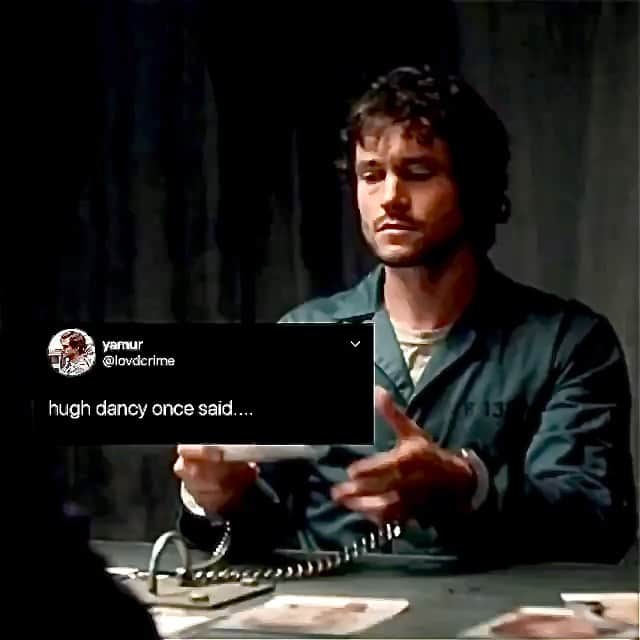 ヒュー・ダンシーのインスタグラム：「hugh dancy once said...  credits @lovdcrime (@lovedcrime) on twitter.」