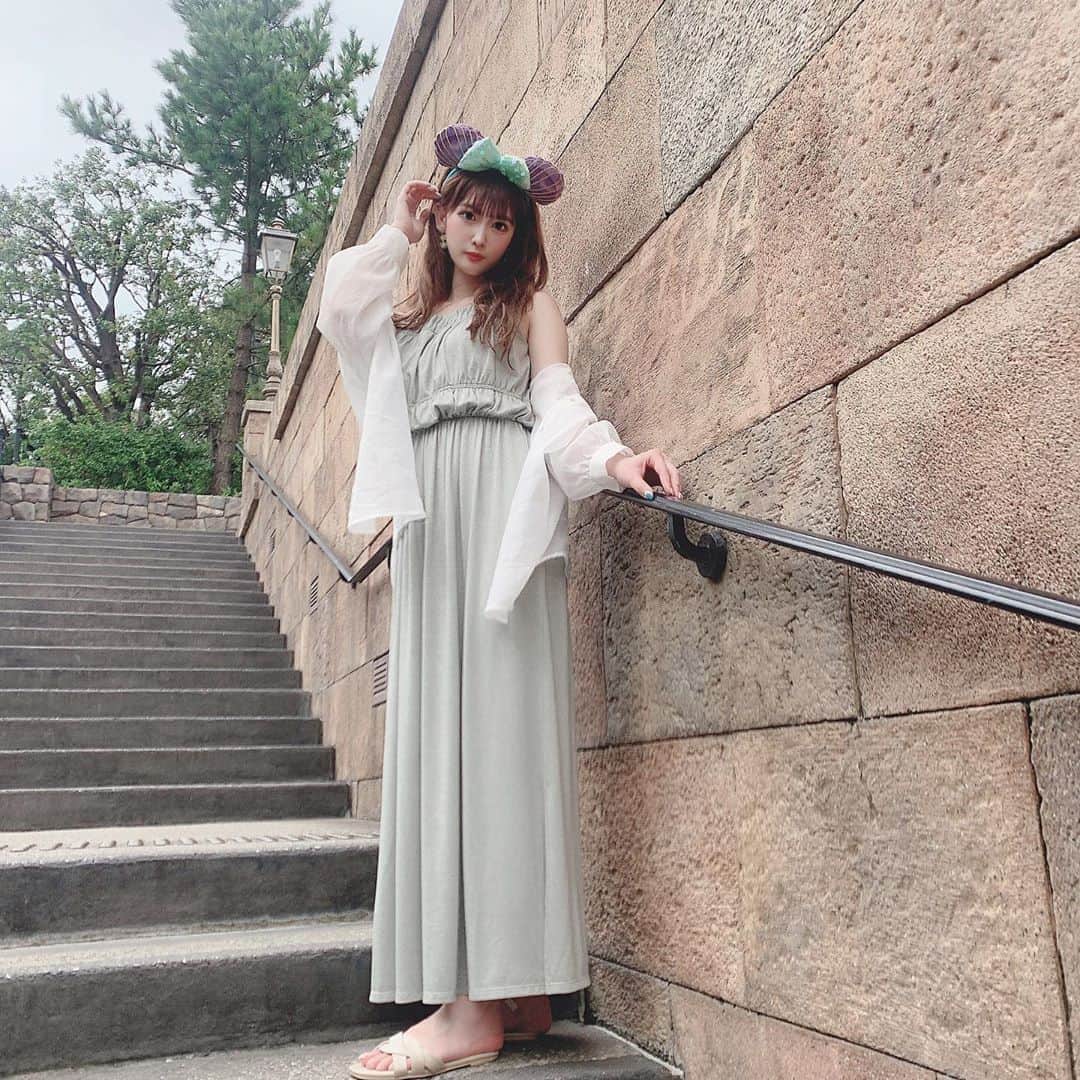 ゆうめろさんのインスタグラム写真 ゆうめろinstagram この日の全身コーデ Dazzlin Official のワンピースだよ ミントグリーンが可愛くて一目惚れしちゃった ディズニーコーデ ディズニーシー 今日のコーデ スタイルアップ 9月11日 12時05