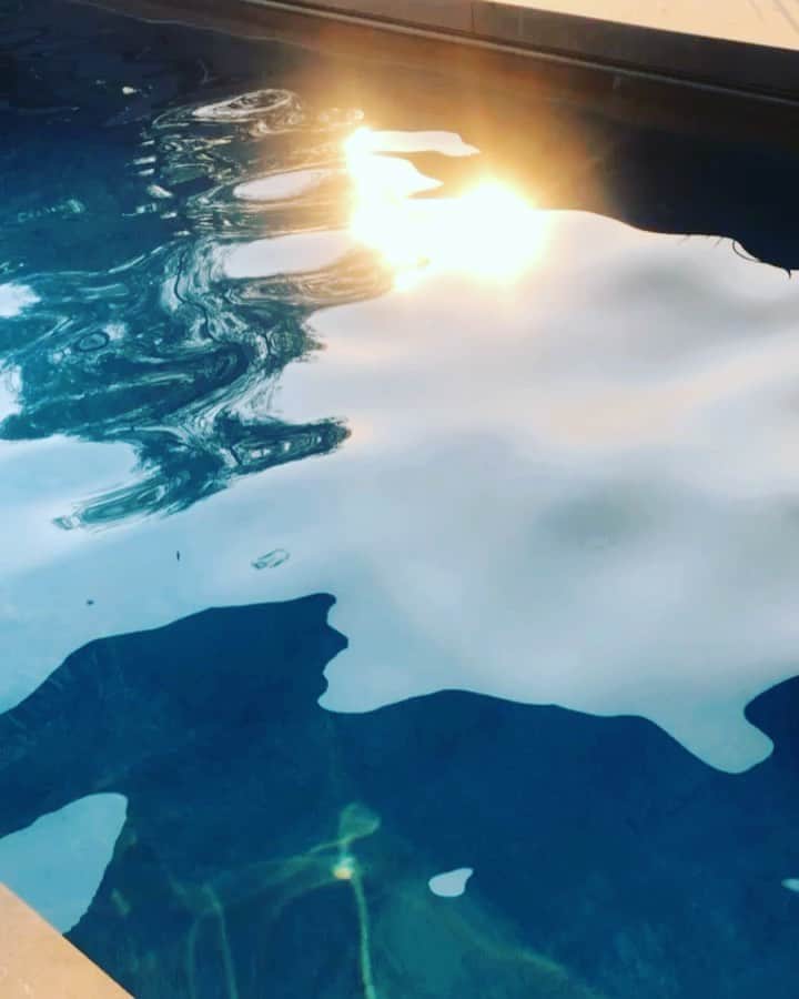 コンスタンス・ジマーのインスタグラム：「Thankful for friends who let us use their pool even when they’re not home...I just came up with a great way to stay cool outside of a pool, put on a wet swimsuit and walk around your house, it gives you the feeling that you just got out of a pool, even if you didn’t. #sundayvibes」