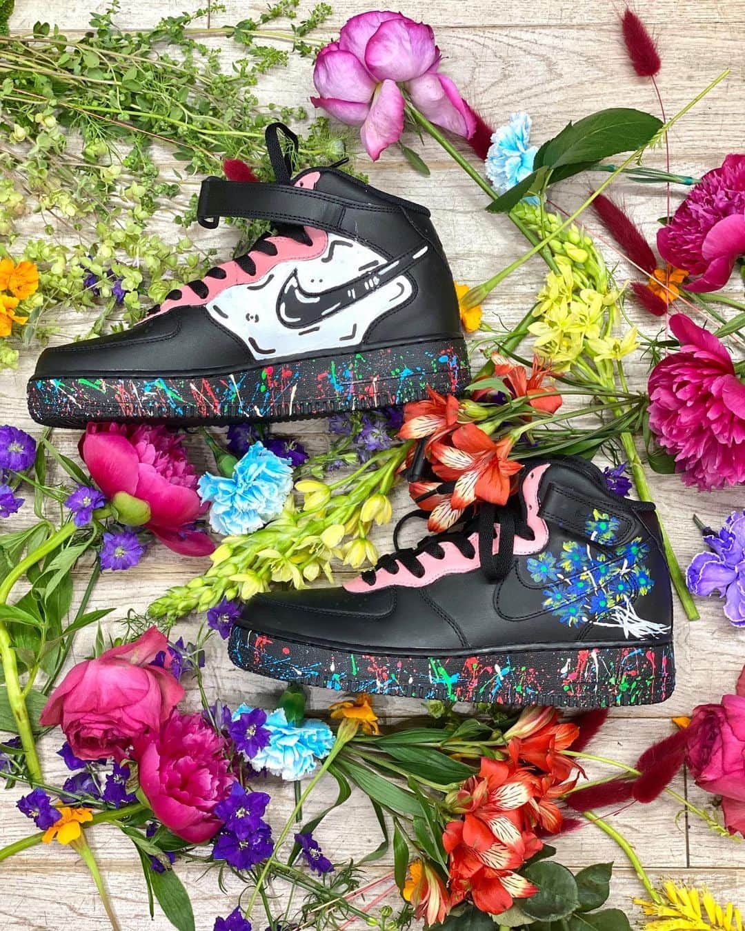 のインスタグラム：「#nike#airforce1#airforce1custom  #art#painting#sneakers#airforce1high  #mocomichihayami #速水作品#速水もこみち#contemporaryart #artsy #artwork #artist #fineart #artstudio #artcollector #artcurators #artlovers」
