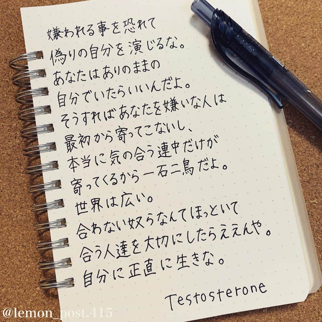 れもんさんのインスタグラム写真 れもんinstagram Testosterone さんの言葉 ツイッターより 私は私 全員に好かれたいとは思わない 好いてくれる人だけでいい 大事にしたい 共感した方はコメント下さいね れもん