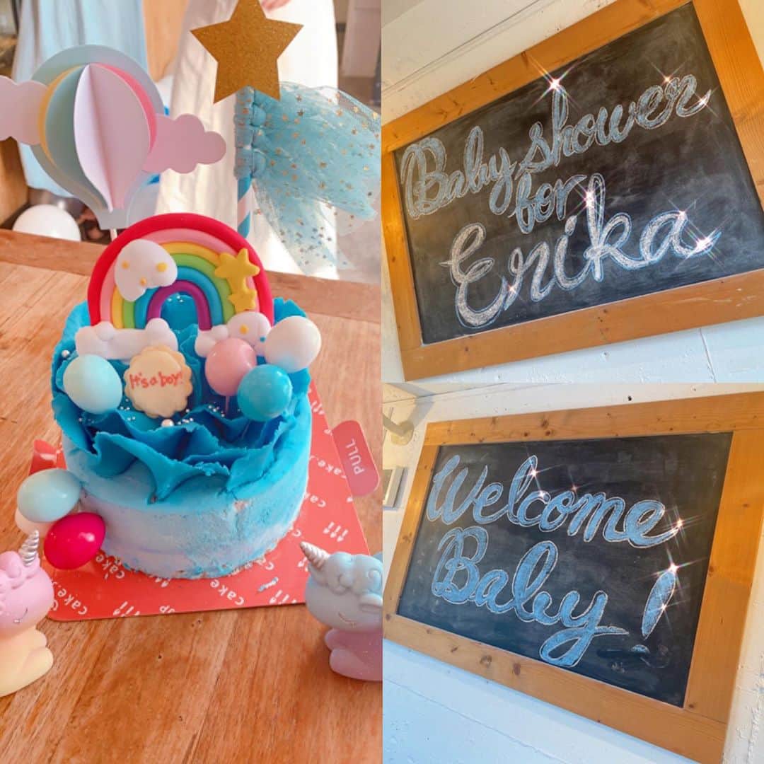 ERIKAさんのインスタグラム写真 - (ERIKAInstagram)「幸せな余韻に浸ってる💛 みんな本当にありがとう💓 飾り付けから手作りケーキも プレゼントも手紙もお花も🍼 みんなの最高な愛に包まれて幸せです♡ そして笑い疲れるくらいめっちゃ楽しかったー🤣🧡 大好き🌟  #babyshower #baby #blue #party #love #celebration  #SHS123」9月7日 11時48分 - erika_supermom