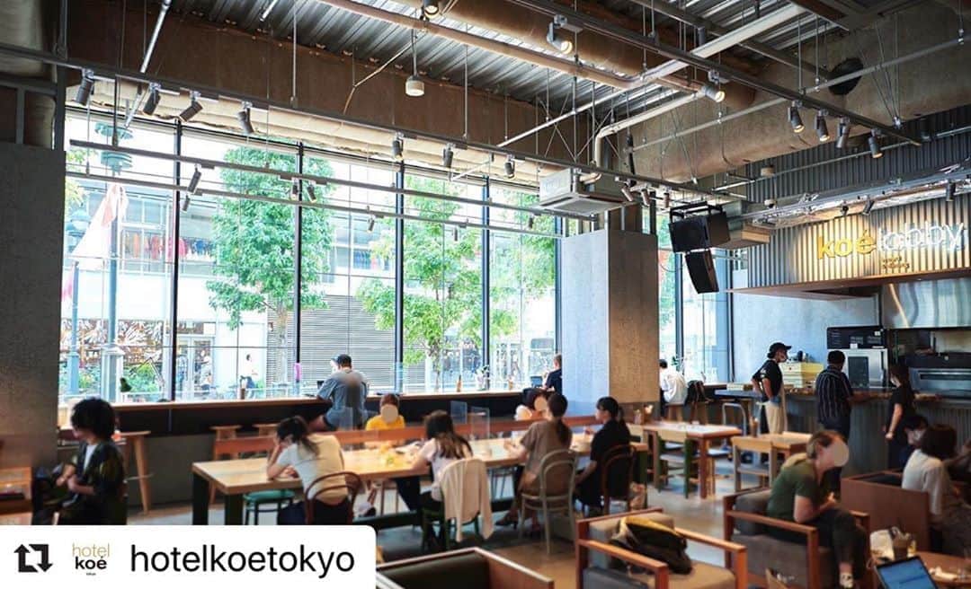 コエのインスタグラム：「#Repost @hotelkoetokyo with @make_repost ・・・ ・ koe lobby -space- ・ hotel koe の1階にあるkoe lobbyではゆったりと寛げるソファ席からちょっとした休憩にもご利用いただけるカウンター席もご用意しております。 koe lobbyで素敵な一日を。 ・ ※現在、新型コロナウイルス感染拡大防止の為、営業時間を縮小して営業しております。 ・ koe lobby 渋谷　(koe shibuya 1F) morning : 7:30~11:00(L.O 10:30) louch&cafe : 11:00〜20:00 (lo.19:30) ・ 〒150-0042 東京都渋谷区宇田川町３−７ tel.03-6712-7257  ・ #koe#koelobby#hotelkoe#tokyo#shibuya#shibuyacafe#japan#bread#morning#breakfast#lunch#bread#pasta#supposedesignoffice #일본 #시부야 #아침 #コエ #コエロビー #ホテルコエ#shibuya #モーニング#渋谷 #渋谷カフェ#渋谷ランチ#パン#サポーズデザインオフィス」