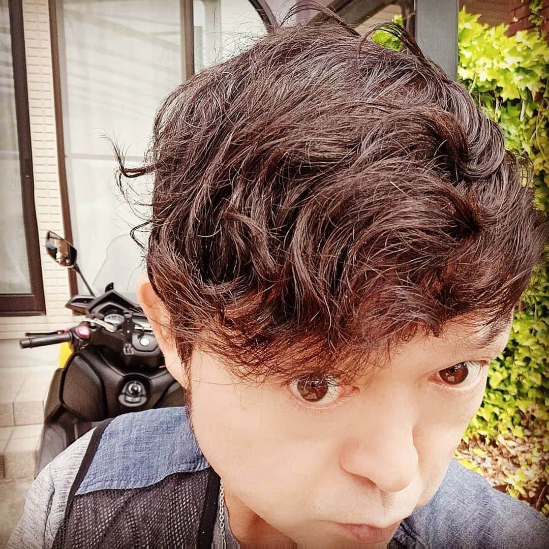 松本隆博のインスタグラム：「。  山頭火の一句。 ｢わけいってもわけいっても 青い山｣  それに習って(^-^)、、 松本山頭火の一句。  ｢ととのえてもととのえても 曲がる毛｣  (˙◁˙)」