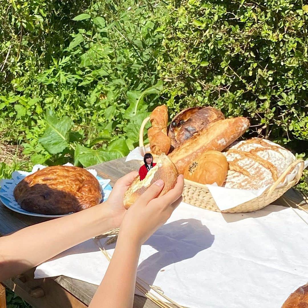 新山大さんのインスタグラム写真 - (新山大Instagram)「がんばれパン割り職人！ あ、ちっちゃいかさね出てきた。 #ハッピィぐるめ #パン割り職人 #中村かさね」9月7日 14時55分 - dai_niiyama