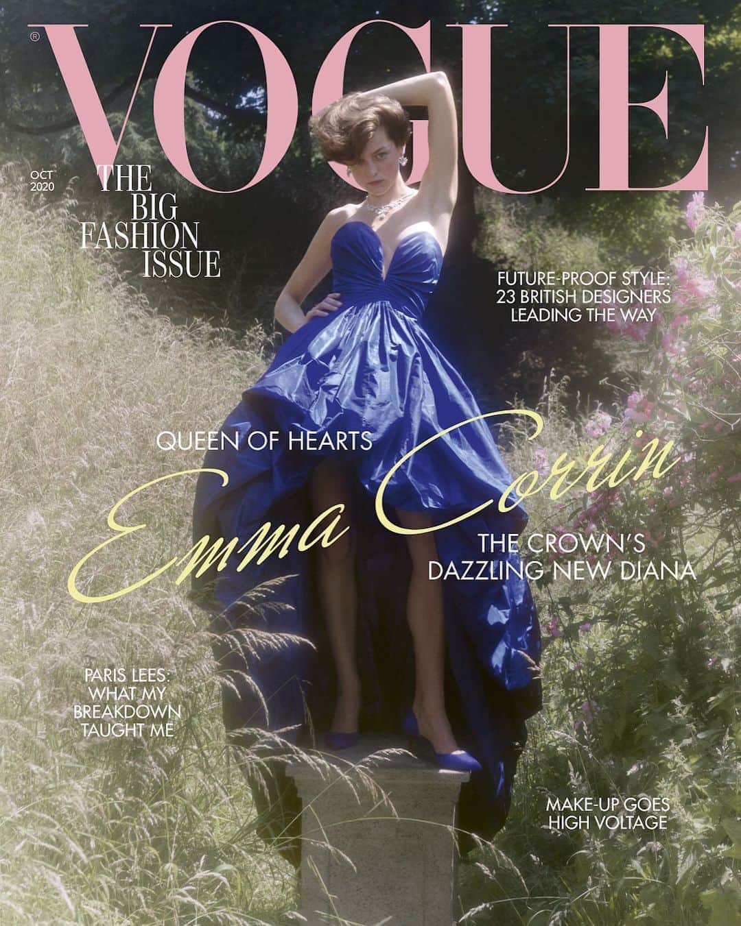 British Vogueさんのインスタグラム写真 - (British VogueInstagram)「Introducing @EmmaLouiseCorrin, the young British actor on the October 2020 cover of #BritishVogue. Tasked with playing Diana, Princess of Wales in the new season of @NetflixUK’s #TheCrown, she speaks to @GilesHattersley about everything from landing the role of a lifetime (and keeping it secret) to befriending #HelenaBonhamCarter. Click the link in bio for the style tips she learnt from #PrincessDiana and see the full story in the new issue, on newsstands and available for digital download Friday 11 September.   #EmmaCorrin wears an @OscarDeLaRenta gown, @LouboutinWorld shoes and @ChaumetOfficial jewellery. Photographed by @CharlotteMWales and styled by @PoppyKain, with hair by @SamMcKnight1, make-up by @TheValGarland, nails by @AdamSlee_ and set design by @AliceKpk.」9月8日 1時00分 - britishvogue