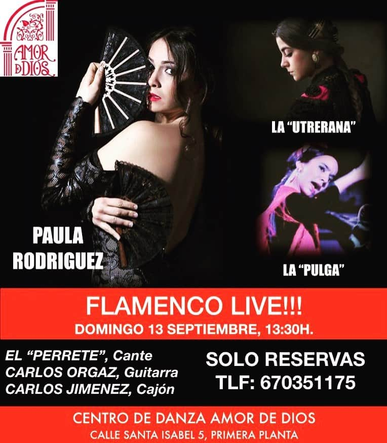 La Pulgaさんのインスタグラム写真 - (La PulgaInstagram)「Este domingo a la 13:30 de la tarde en @amordediosflamenco !!!!👏🏽❤️ con @paularodriguezlazaro y @claudialautrerana 🥰❤️」9月7日 18時15分 - itziarcano_