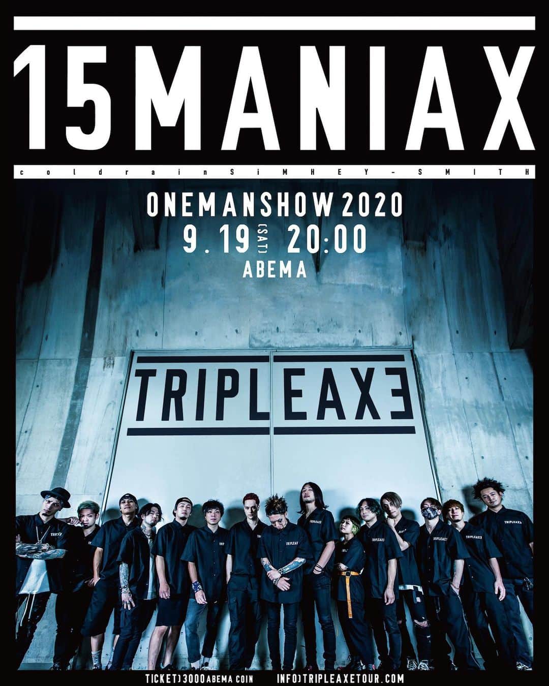 のインスタグラム：「さぁみんな TRIPLE AXEがやってくるぜ . 15MANIAX 要チェック🔥 . 9/19絶対に観てくれよなっ . #TAT2020」