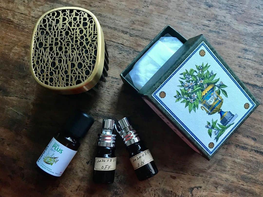 シトウレイさんのインスタグラム写真 - (シトウレイInstagram)「最近のフレグランス事情。  リビング用にdiptiqueのプラグインディフューザー(これは隣の人のお気に入り)、偏頭痛とかに効くハーブオイルはnahrinから(ひとみさんありがとう！)、FIGAROjaponのワークショップで作らせてもらったオリジナル香水がオン／オフで二つ、青山は骨董通りにオープンしたBulyからは石鹸を。  匂いは日常を豊かにする。  My recent fragrance collection :  Plug-in diffuser from @diptyque, @nahrin_japan herb oil (thank you @marhtmi !), original perfumes that I made made at @madamefigarojapon workshop with @haruna.sema ,and @officine_universelle_bulyjapan ‘s  soap from their new shop at Kotto-dori,Aoyama.  #diptyque #nahrin #buly #figarojapon #香りで繋がる楽しむ豊かになる」9月7日 21時01分 - reishito