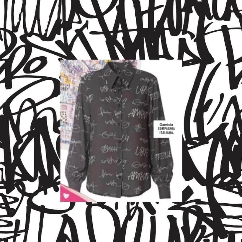 のインスタグラム：「Uno sguardo sul nuovo guardaroba per l’autunno-inverno. Tendenze che abbracciano novità di moda: graffiti d’ispirazione street sulla camicia firmata @compagniaitaliana nell’ultimo numero di @iodonna_it   #iodonnamagazine #fashion #press #news #trends #graffiti  A look at the new wardrobe for autumn-winter. Trends that embrace fashion news: street-inspired graffiti on the @compagniaitaliana shirt in the latest issue of @iodonna_it」