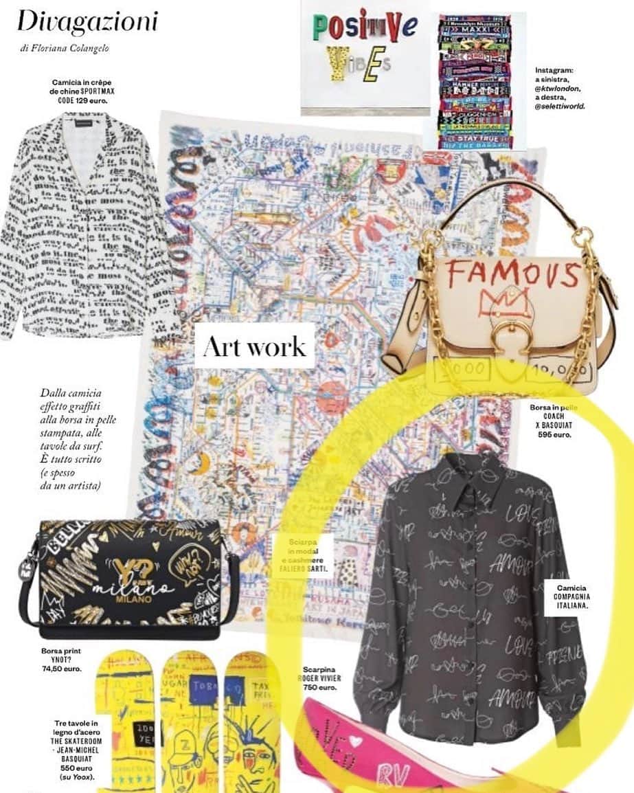 のインスタグラム：「Uno sguardo sul nuovo guardaroba per l’autunno-inverno. Tendenze che abbracciano novità di moda: graffiti d’ispirazione street sulla camicia firmata @compagniaitaliana nell’ultimo numero di @iodonna_it   #iodonnamagazine #fashion #press #news #trends #graffiti  A look at the new wardrobe for autumn-winter. Trends that embrace fashion news: street-inspired graffiti on the @compagniaitaliana shirt in the latest issue of @iodonna_it」