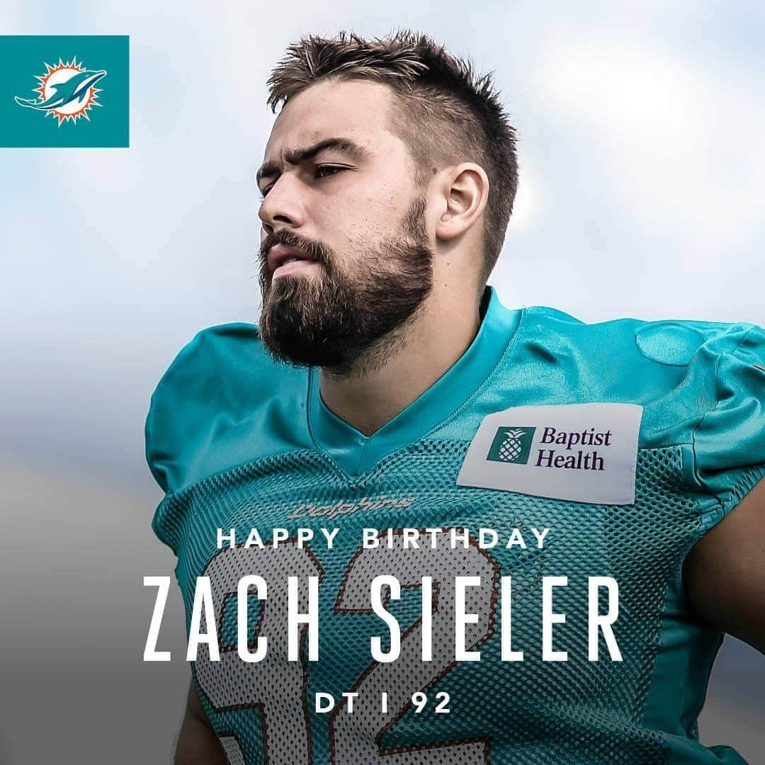 マイアミ・ドルフィンズさんのインスタグラム写真 - (マイアミ・ドルフィンズInstagram)「Happy Birthday @zsieler95!」9月7日 23時00分 - miamidolphins