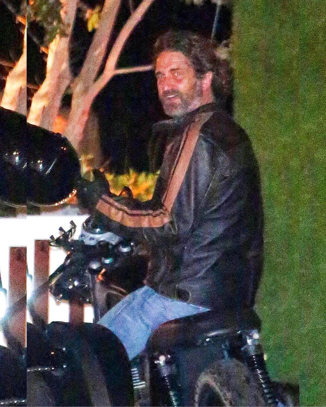 Just Jaredさんのインスタグラム写真 - (Just JaredInstagram)「Gerard Butler rides his motorcycle to Nobu with a pal for a late night dinner over the long weekend #GerardButler Photos: Backgrid」9月7日 23時42分 - justjared