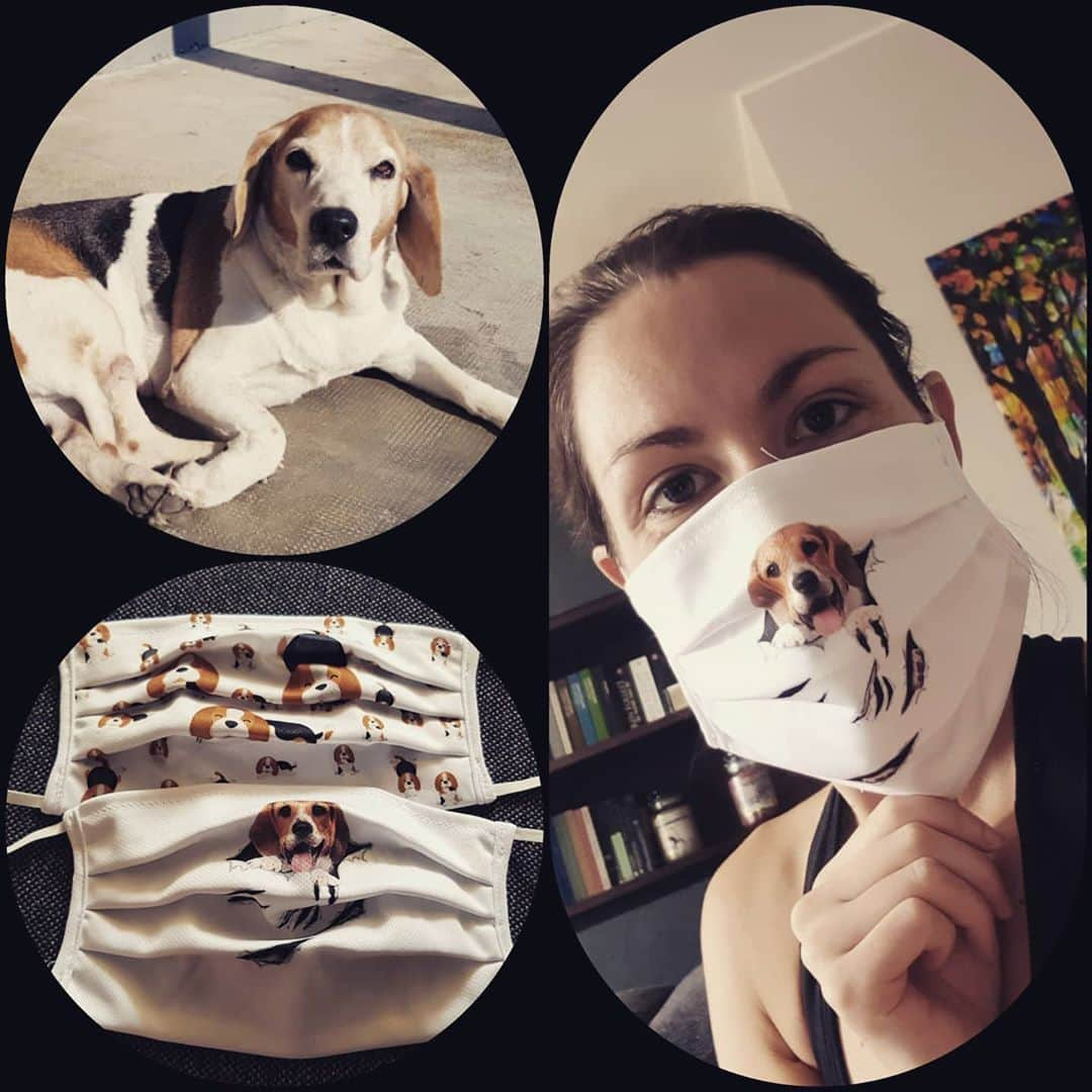 シャルレーヌ・ギニャールさんのインスタグラム写真 - (シャルレーヌ・ギニャールInstagram)「When your fans know what you love 🥰😷🐶 #fans #gift #birthday #mask #beagle #🐶🐾」9月8日 0時09分 - charleneguignard