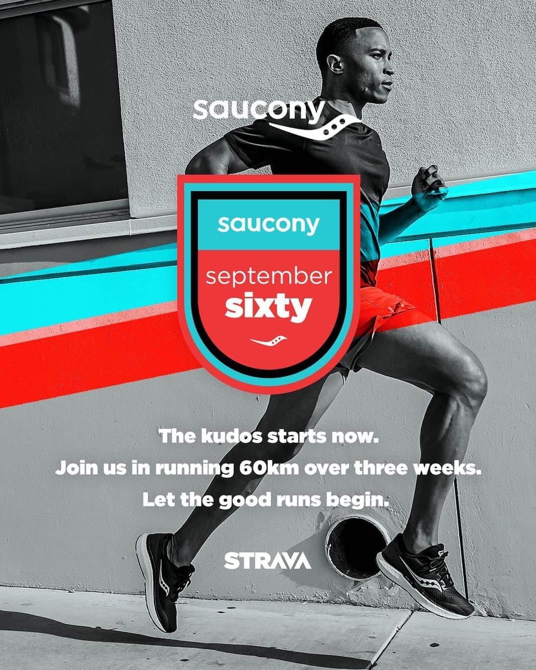 サッカニーさんのインスタグラム写真 - (サッカニーInstagram)「It’s here! Our September Sixty challenge on @strava is here at last. ⁣ ⁣ 3 weeks. 60KM. You got this.⁣ ⁣ #Strava #RunForGood」9月8日 0時33分 - saucony