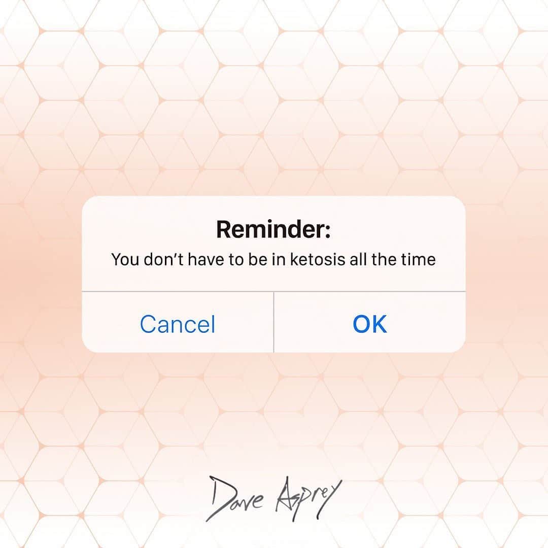 デイヴ・アスプリーさんのインスタグラム写真 - (デイヴ・アスプリーInstagram)「When I first tried ketosis, it was “dirty ketosis“ – as long as it wasn’t a carb, you could eat it. We didn’t pay attention to the type of fat or the type of protein or artificial sweeteners. Still, you could lose weight. At least half of it, until you hit a plateau and inflammation took over. I even lost half of the 100 pounds I had to lose this way. It only took three months. The other 50 pounds took 10 years of learning and experimenting and doing what was not supposed to work.  We are going through the same thing right now in the world of keto. Just because something is good, doesn’t mean you have to do it all the time.  Having low but useful levels of ketones present most of the time is simple with innovations like MCT oil (yes, C8/Brain Octane works better) even if you eat some carbs.  What I’m seeing now is people who go into unending ketosis and develop the same problems that I developed from it, even while eating the right kinds of fat and protein.   The problem hits women before men, usually as a reduction of sleep quality or hormonal irregularities, adrenal stress, and hair loss.  So be in ketosis this week! And then have some carbs. And then go back in until you are at the weight you want.   After that, it’s low carb, not no carb. Choose the right carbs, choose the right proteins, choose the right fats, and you don’t have to be carb-free forever.   It’s not even good for you.  If you don’t know how to do this, or you don’t know which carbs to eat, or which fats, or which proteins, may I suggest the preeminent book on how to do it? It’s called The @bulletproof Diet.」9月8日 5時05分 - dave.asprey