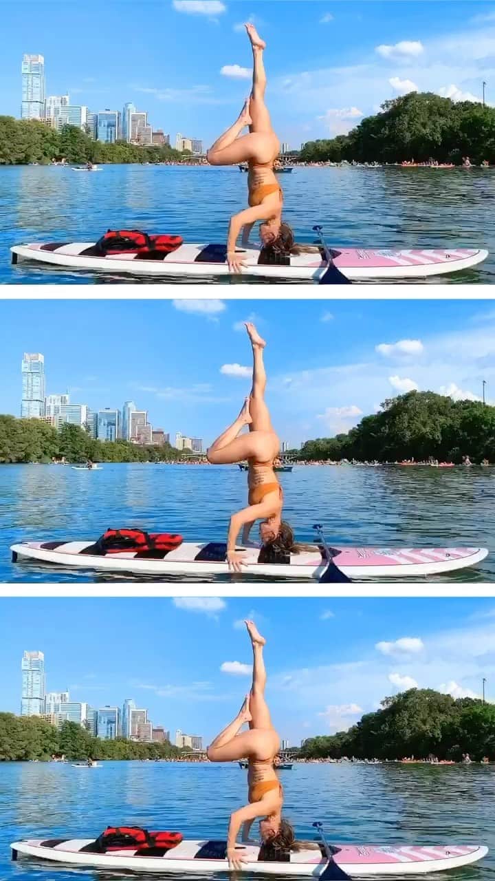 Nikki Blackketterのインスタグラム：「Venturing outside again, you could say I’m pretty ✨adventurous✨🥰  Here’s the only paddle-boarding skill I have, especially my graceful landings if I do say so myself 😂😂 I will say it’s wayyy easier on the river than vs waves in the ocean lol 💛✨🌊」