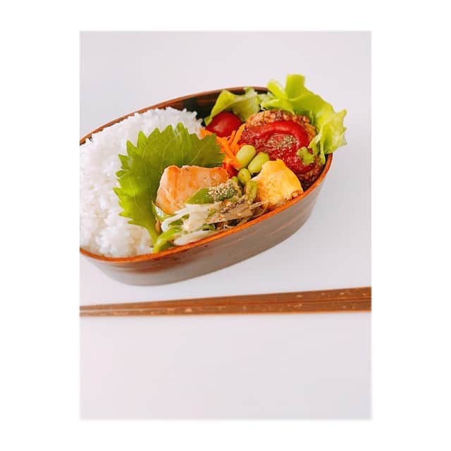 のインスタグラム：「久しぶりのお弁当。  和風ハンバーグ 卵焼き 牛蒡の金平 人参ラペ 鮭の南蛮漬けカレークリームソース このソース今マイブーム！ お弁当では見えにいくけど^ ^  #お弁当 #おべんとう  #obnto #男子弁当 #高校生弁当  #わっぱべんとう  #maeyukabento」