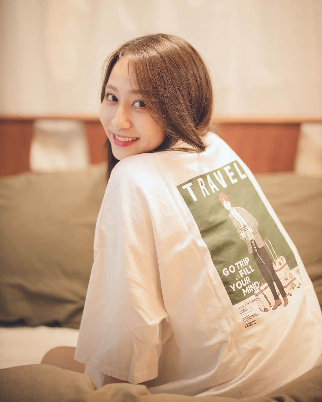池田星来のインスタグラム：「. 彼Tとか言ってみたいけど、弟T ちなみに勝手に借りたの、ごめんね😂  #ミスコンテスト #ミスコン #ファイナリスト #ミス共立女子 #被写体 #ポートレート #ビックtシャツ #instagood #instalike」
