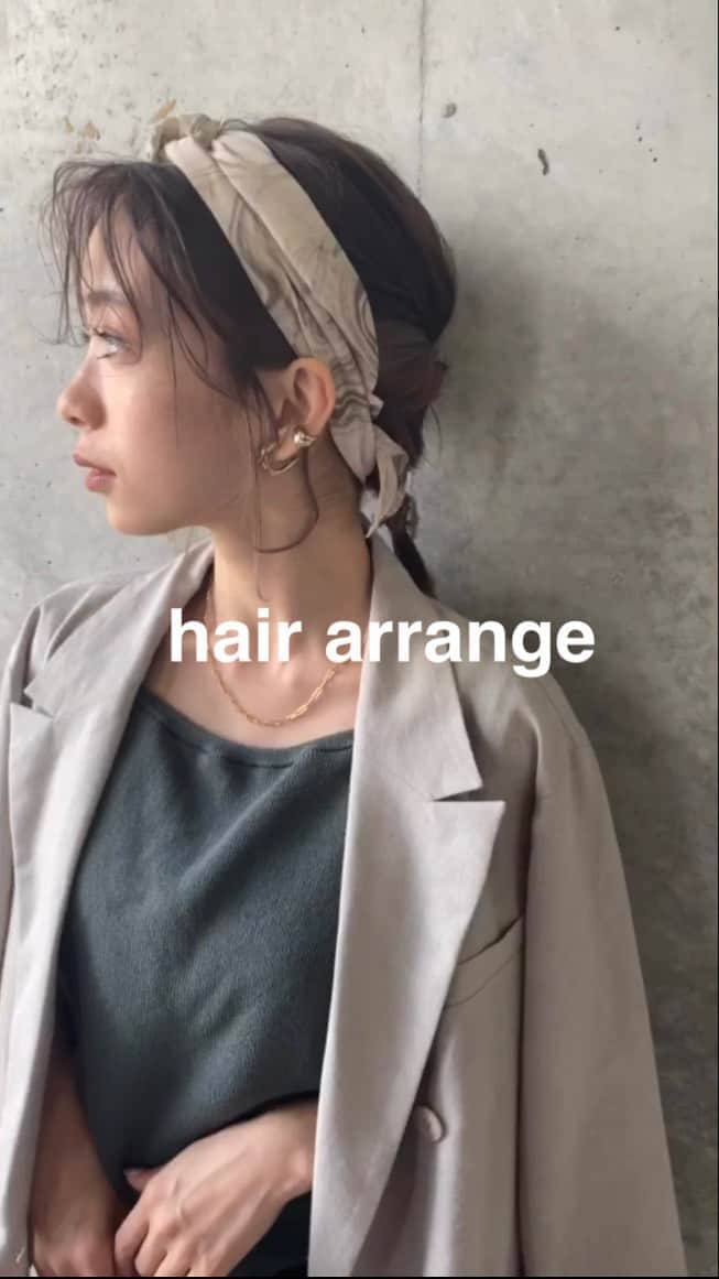 塩川裕美のインスタグラム：「スカーフアレンジ🐰🌿 hair&make : @rina0340」