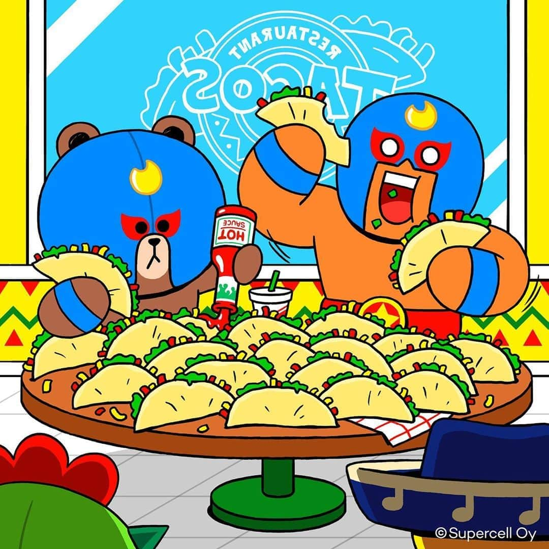 LINE FRIENDSさんのインスタグラム写真 - (LINE FRIENDSInstagram)「When your friend's appetite matches yours. 🌮 ⠀ #TacoTuesday #Taco #yummy #foodie #ELPRIMO #ELBROWN #SPIKE #POCO #LINEFRIENDS #BRAWLSTARS」9月8日 18時01分 - linefriends