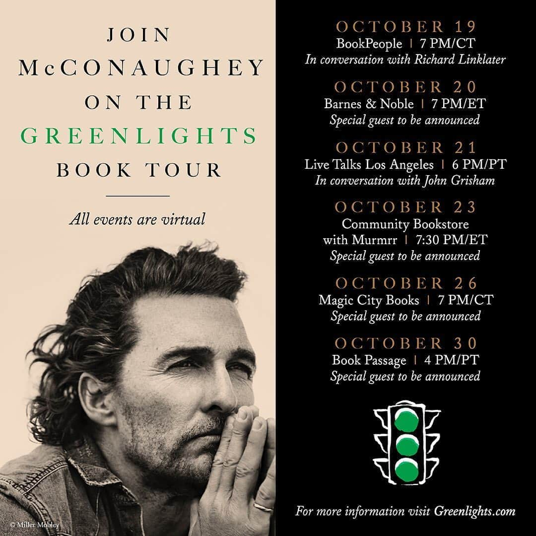 マシュー・マコノヒーさんのインスタグラム写真 - (マシュー・マコノヒーInstagram)「goin on tour, let’s get lit #greenlightsbook  greenlights.com」9月9日 4時59分 - officiallymcconaughey