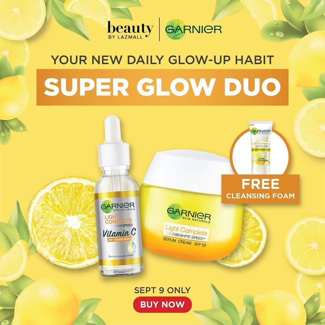 Kim Chiuさんのインスタグラム写真 - (Kim ChiuInstagram)「Lazada 9.9 sale starting this midnight shop your favorite garnier SUPER GLOW DUO starting tonight for exclusive 9.9 promos!!!!💛. . Get this products vitamin C serum (fades dark spots for as fast as 3 day). Day cream (moisturizes, UV protection and brightening) plus more visit @garnierph flagship store on LAZADA for more products and promos!!! Enjoy!!!!💚💚💚  Free cleansing foam for the first 500 customers to check out Super Glow Duo by midnight on Lazada 9.9」9月8日 23時04分 - chinitaprincess