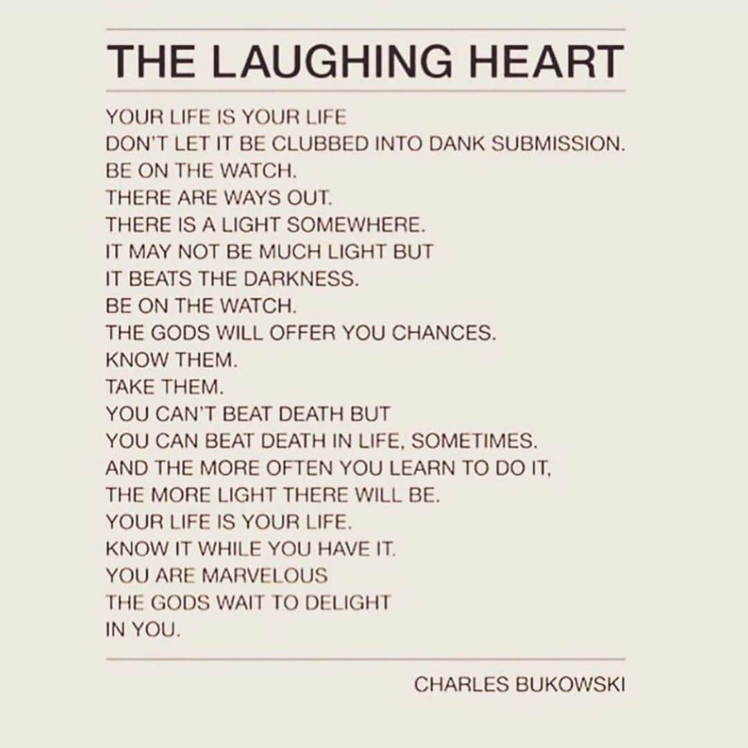 ジェイド・ペティージョンさんのインスタグラム写真 - (ジェイド・ペティージョンInstagram)「“The Laughing Heart” written by Bukowski, read by Tom Waits.」9月9日 0時42分 - jadepettyjohn_official