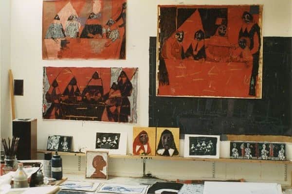ジェーン・アルドリッジのインスタグラム：「Studio of painter François Dilasser 🖤」
