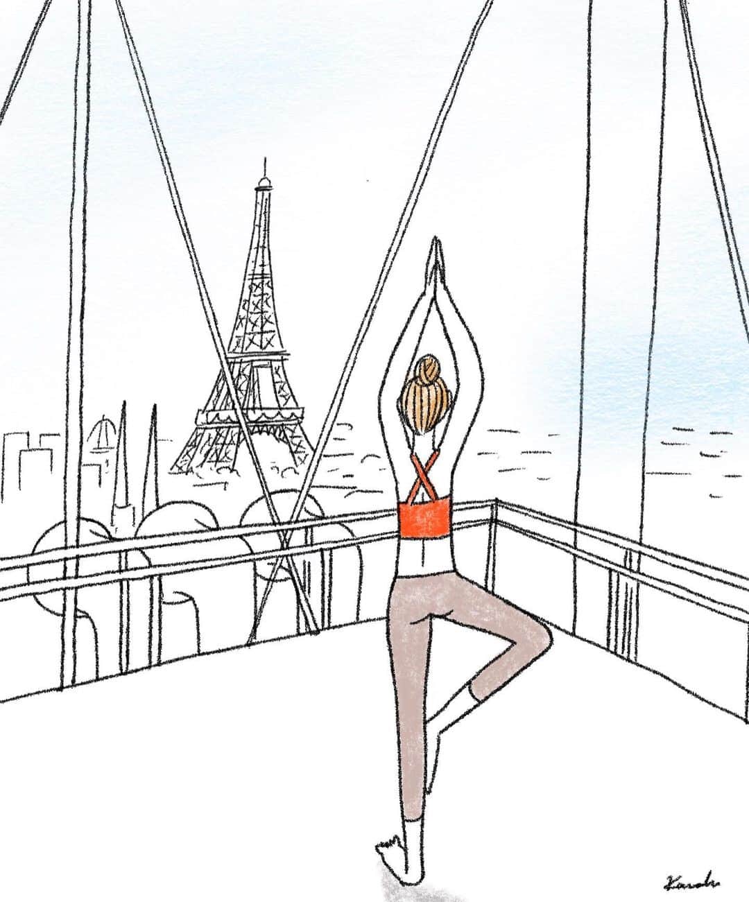 My Little Parisさんのインスタグラム写真 - (My Little ParisInstagram)「Cet été on est passés par tous les états grâce à Paris Retrouvé. On a commencé par un petit déjeuner en haut de la @toureiffelofficielle puis un cours de Yoga sur le toit du @centrepompidou et comme on avait encore de l'énergie, on a enchainé avec un cours d'écriture de lettres d'amour au @museemontmartre avec @lesmots.co. On a re-découvert les marches du Sacré-coeur grâce à un cours de step, et après notre BBQ à Montmartre, on est allé voir les étoiles dans le parc des Buttes Chaumont. Et vous, comment vous avez retrouvé Paris ? 🇬🇧: This summer we saw all the colours of the city thank to our Paris Retrouvé events. We started with a breakfast at the top of the @toureiffelofficielle, then a yoga class on the rooftop of the @centrepompidou and as we still had energy, we then went for a love letter writing class at the @museemontmartre with @lesmots.co. We rediscovered the steps of the Sacré-coeur thanks to a step class, and after our BBQ in Montmartre, we went to see the stars in the Buttes Chaumont park. How was your journey, back to Paris? (🎨 @kanakokuno)」9月9日 1時05分 - mylittleparis