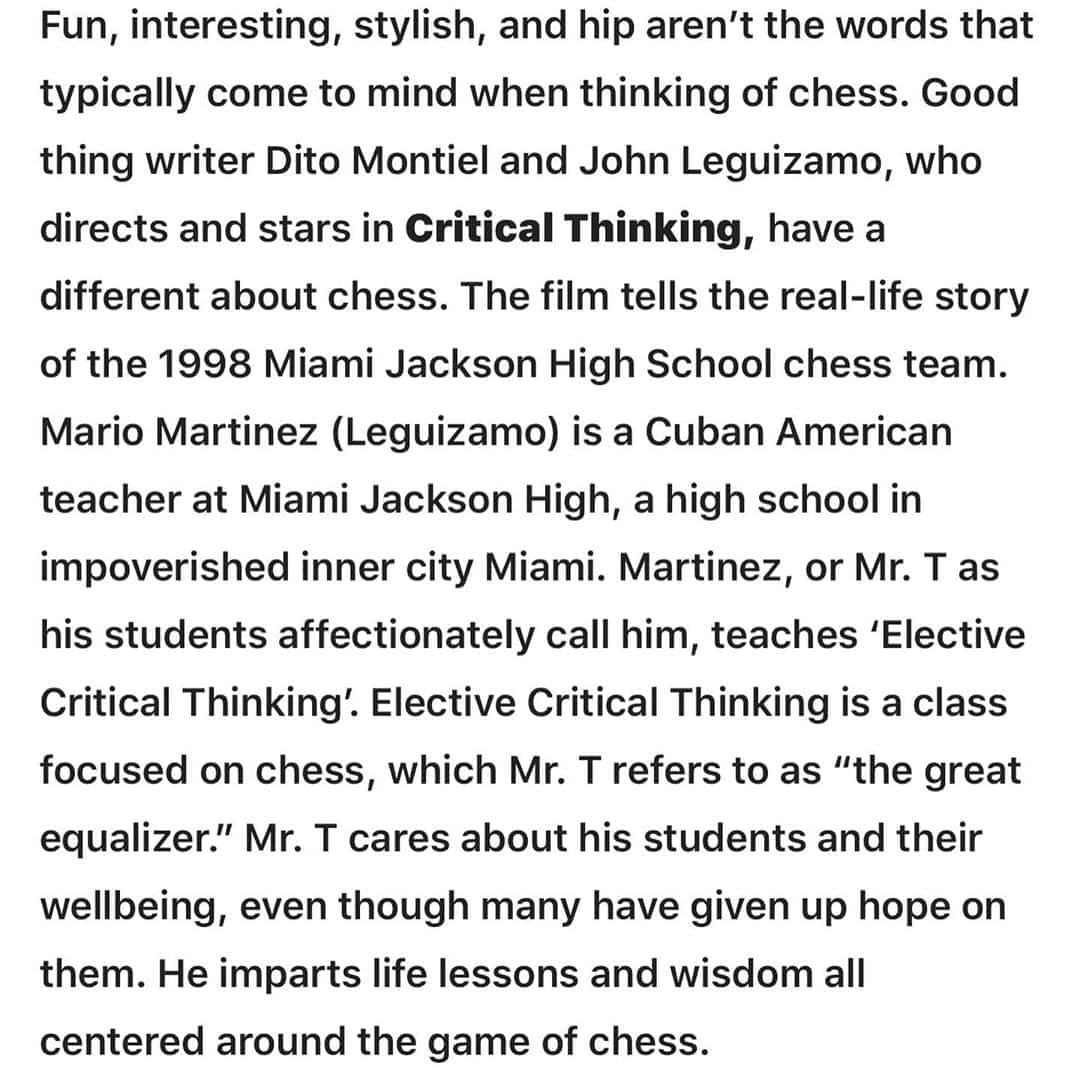 ジョン・レグイザモさんのインスタグラム写真 - (ジョン・レグイザモInstagram)「Another rave review!  What?! Yeah! #criticalthinking the little movie that could!」9月9日 1時33分 - johnleguizamo