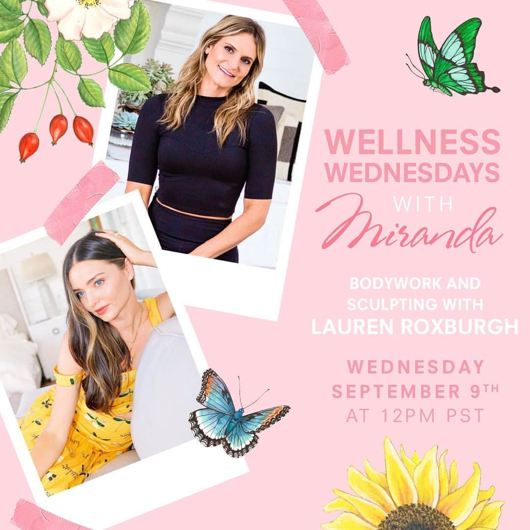 ミランダ・カーさんのインスタグラム写真 - (ミランダ・カーInstagram)「Can’t wait for Wellness Wednesday tomorrow with @loroxburgh at 12pm PT 💖 We will be doing some bodywork and sculpting 🦋 This will be incredibly rejuvenating!  Make sure to have your roller ready if you have one ✨」9月9日 3時27分 - mirandakerr