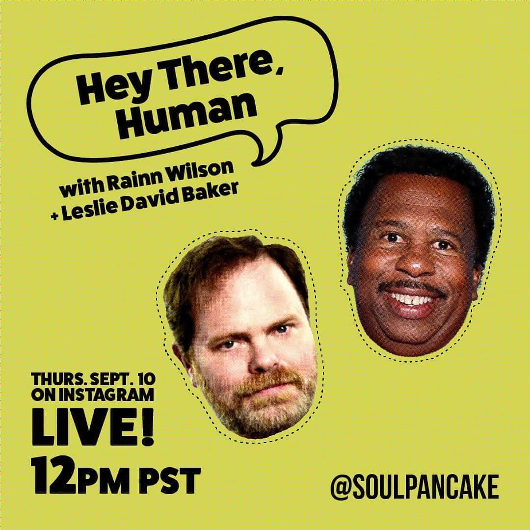 レイン・ウィルソンさんのインスタグラム写真 - (レイン・ウィルソンInstagram)「Join us for another episode of #HeyThereHuman with @TheLeslieDavidBaker, AKA STANLEY THE MANLEY!!!! Thursday at noon (pacific) on @SoulPancake Instagram LIVE!!! PLUS conversations with random human being from the internet!」9月9日 4時23分 - rainnwilson