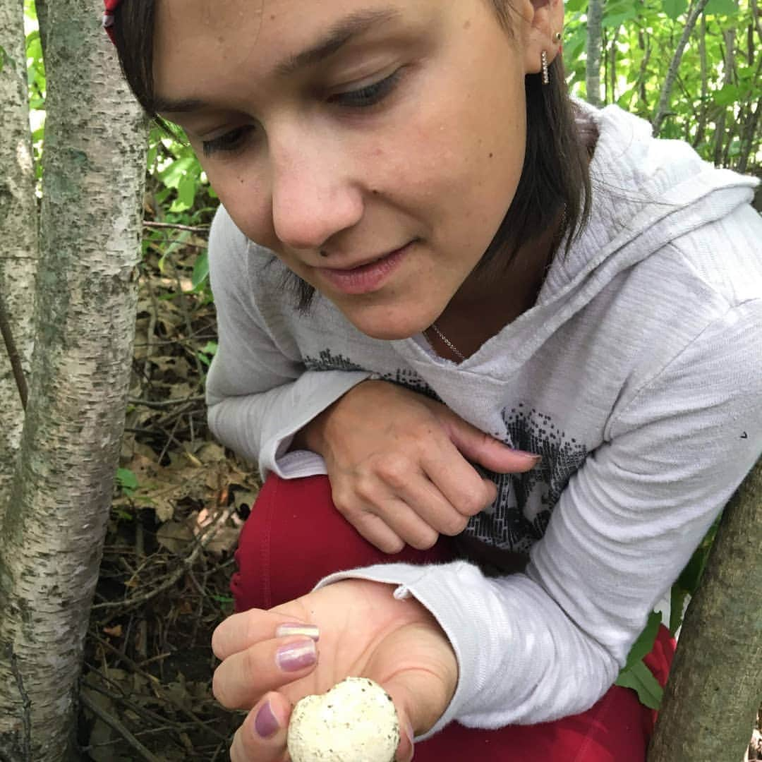 リュボーフィ・イリュシェチキナさんのインスタグラム写真 - (リュボーフィ・イリュシェチキナInstagram)「I'm a big lover of going to the forest. You can always see or find something interesting, that you never saw before. It is like diving into a different Universe, full of secrets. I'm used to going with my grandma for mushroom picking, blueberry picking,  wild raspberry picking... I miss it a lot! Last weekend I literally dragged Dean @dean_harrison to go to the forest with me.  If course, not without adventures this time as well) aside of all the mushrooms we found, there was THE WINNER, a big white absolutely round mushroom. ( on the video)  We decided to only keep whis one because it's impossible to misidentify.  I've never seen things like this before.... didn't know if it was an edible one... The research said that it's called a "Giant puffball ". Captain obvious))) in order for it to be edible,  it has to be absolutely while inside with no textures,  no gills,  no other colours. Ours was exactly like this, evenly white with nothing else. So we went for it) I cooked it as a part of our dinner, chopped and fried with meat. It had almost no taste, very mild mushroom flavour and the texture similar to tofu. We enjoyed it as an additional ingredient) and most importantly NO SIDE EFFECTS AFTER our exotic meal))) Yeah, it's been over a week since we survived a Giant Puffball challenge 😉  #mushroom #mushroompicking #forest #summer2020 #puffball #giantpuffball #we #nature #sunset」9月9日 4時29分 - lubov_ilyushechkina