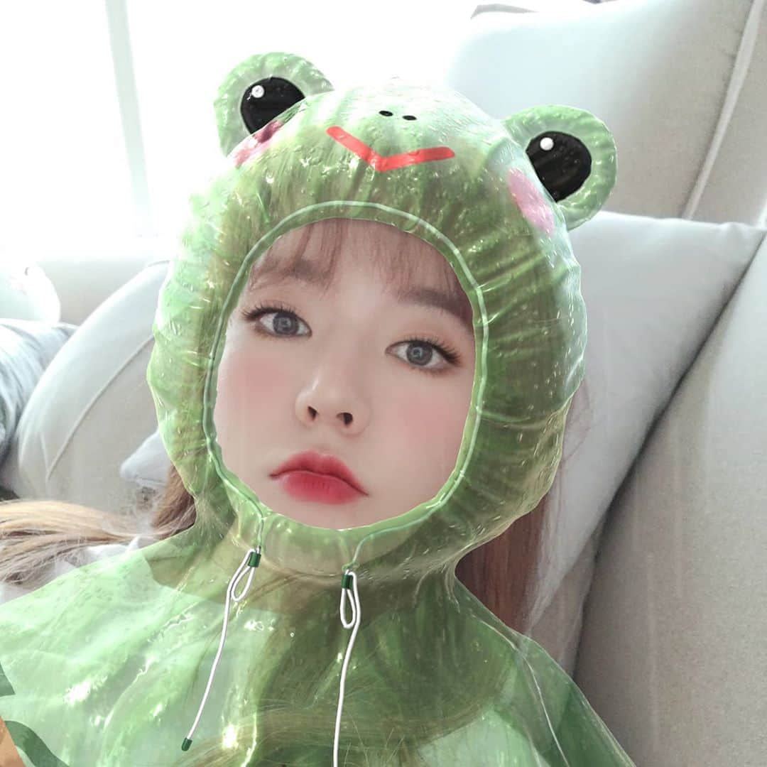 のインスタグラム：「비 좀 그만 왔음 좋겠다 개굴」