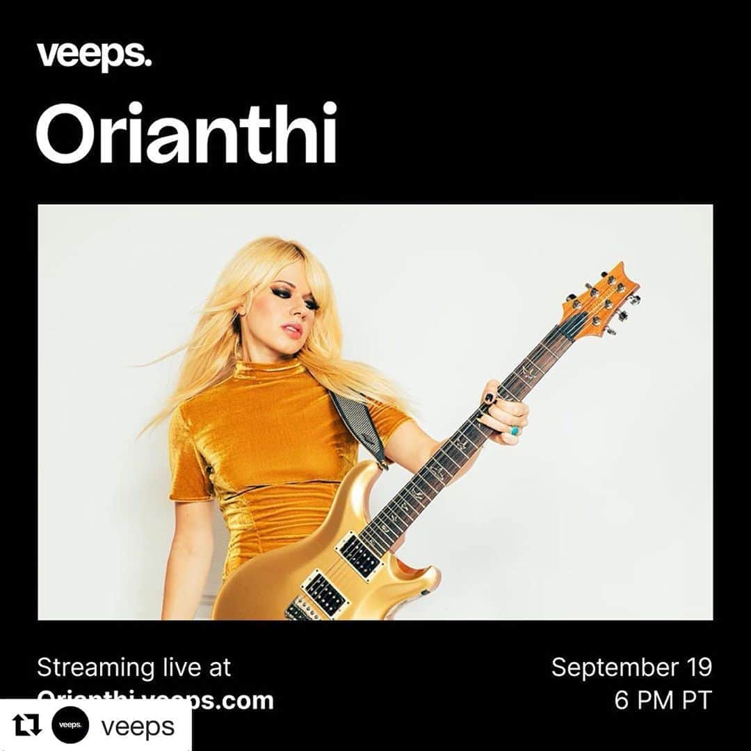オリアンティさんのインスタグラム写真 - (オリアンティInstagram)「#Repost @veeps with @get_repost ・・・ Guitar virtuoso @iamorianthi is bringing her instrument and her incredible voice to Veeps for a performance live from @thewhiskyagogo on Saturday, 9/19! Get your tickets now at Orianthi.veeps.com. #Orianthi」9月9日 6時43分 - iamorianthi