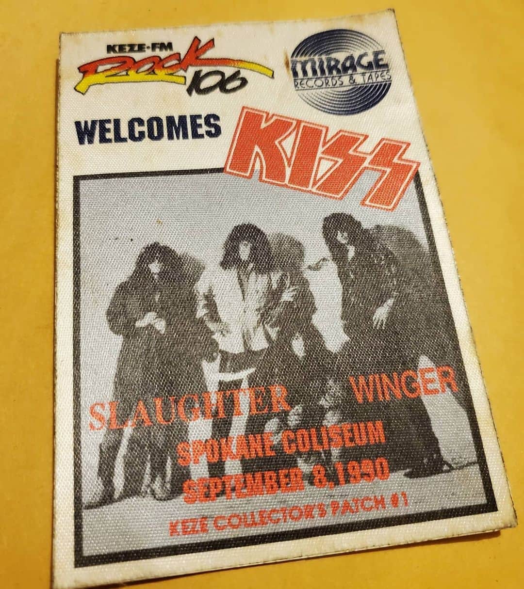 KISSさんのインスタグラム写真 - (KISSInstagram)「#KISSARMYROCKS! Check out Michael Frescas's collectors patch from his 1st #KISS concert - September 8, 1990. #HotInTheShade」9月9日 7時21分 - kissonline