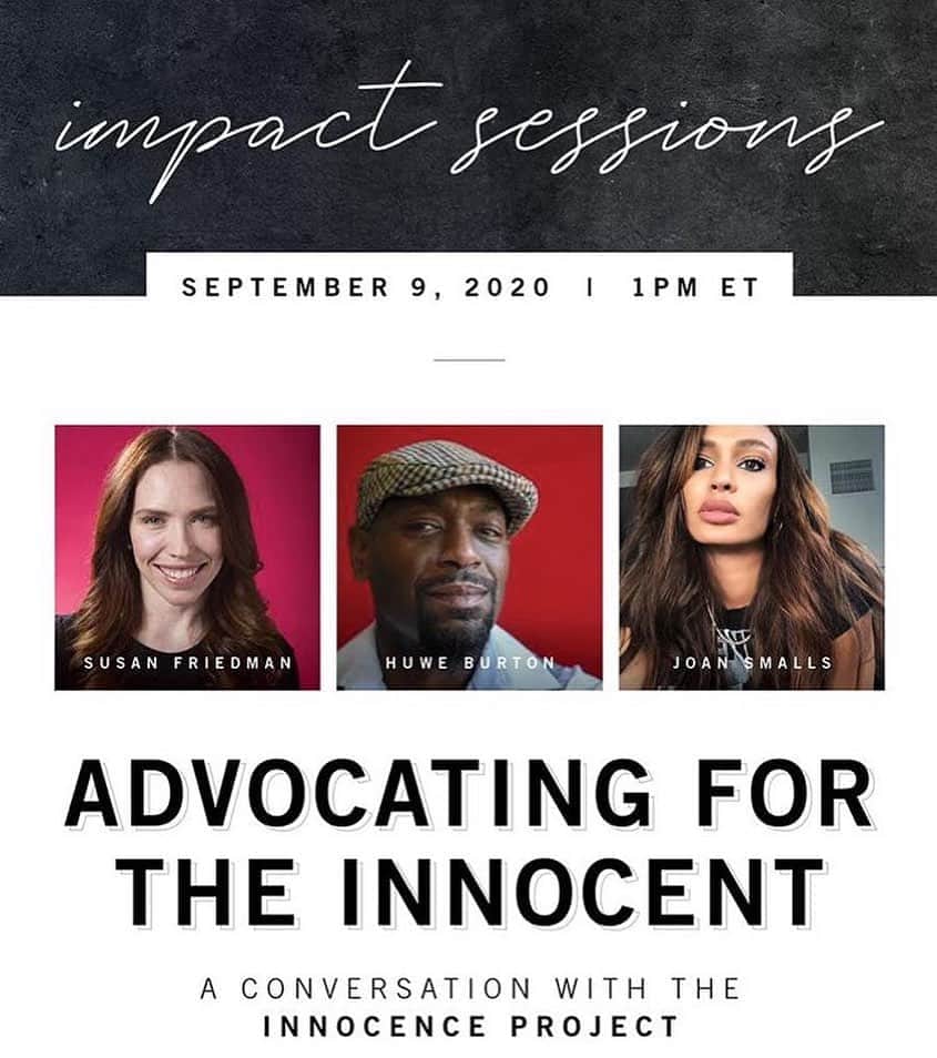IMG Modelsさんのインスタグラム写真 - (IMG ModelsInstagram)「TOMORROW at 1pm ET: “Be sure to tune in to my Impact Sessions with the Innocence Project. We’ll be chatting w/ Susan Friedman of the @innocenceproject + Huwe Burton, a wrongfully convicted client to learn about the injustices of the criminal justice system, the death penalty + what we can all do to change it.” - #JoanSmalls (@joansmalls) Click our bio link to view. #⭐️ #IMGstars」9月9日 7時44分 - imgmodels