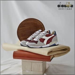 ディアドラのインスタグラム：「. 【diadora NEW PRODUCT INFORMATION】 . "trident90 suede sw" . 1980年代当時、F1のピットクルーシューズとして展開された"trident" ナイロンアッパーを使用し通気性を確保、またピッグスキンヌバックを贅沢に使用しこなれた雰囲気を演出。 アウトソールには当時のモデルに採用されたオイル（ガソリン等）で滑りにくいパターンを採用しています。 やや細身なシルエットも特徴。 . #diadora #diadoraheritage #trident #makeitbright #sneakers #ディアドラ #ディアドラヘリテージ #トリデント #スニーカー」
